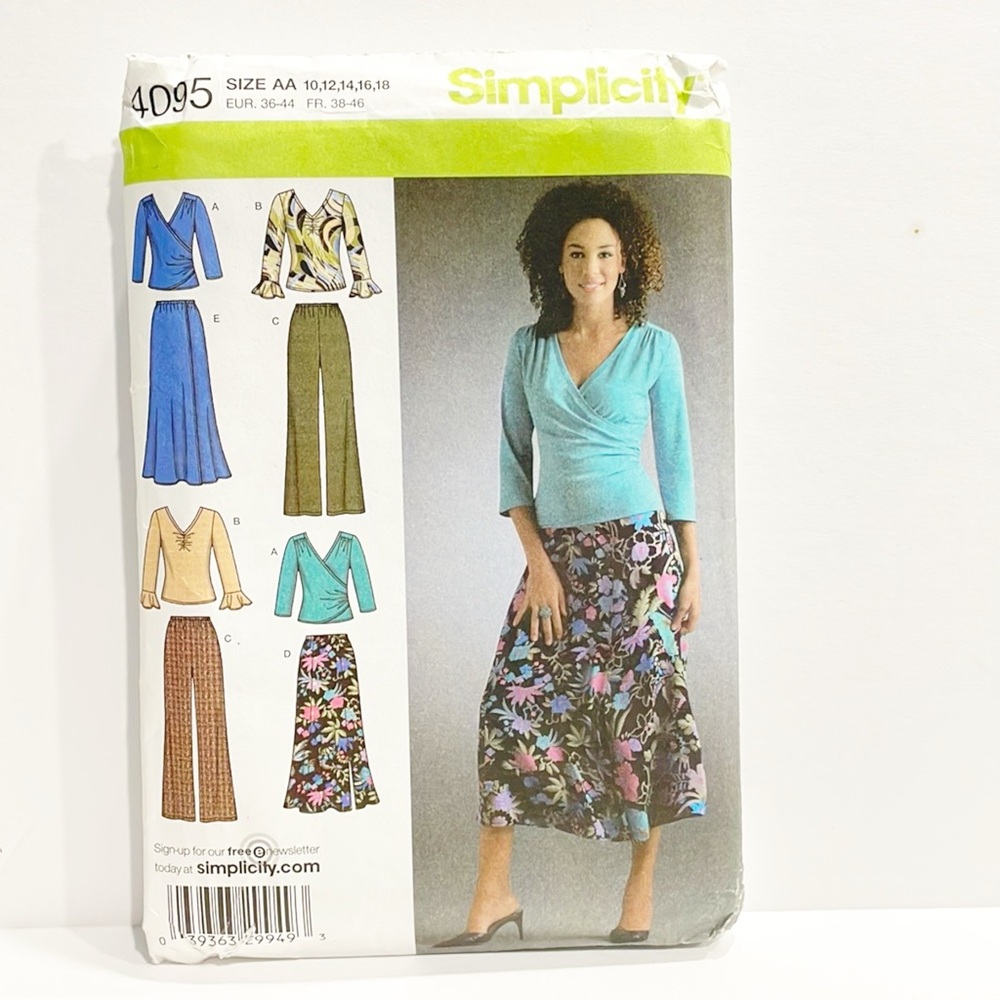 UNCUT Y2K Simplicity Sewing Pattern 4095 Women Top Skirt Pants Sz 10-18‎